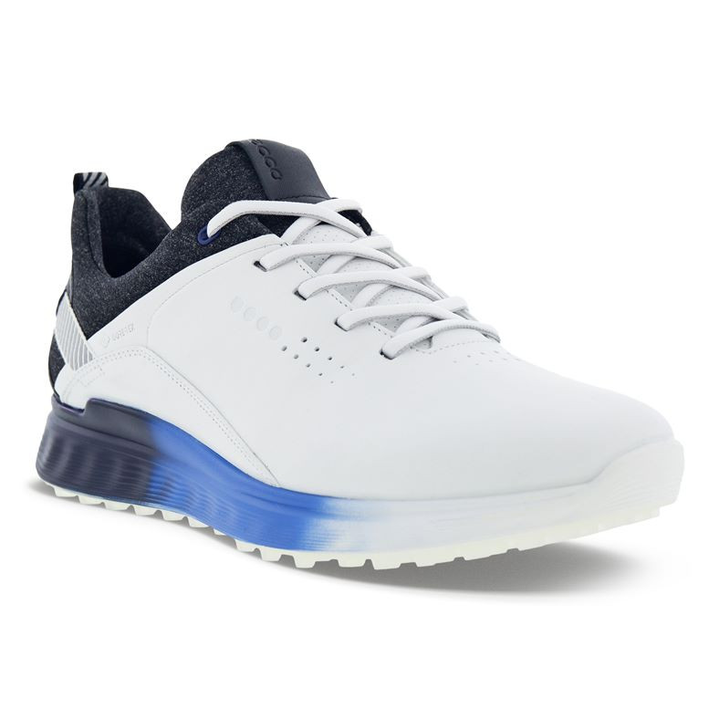 Ecco Men's S-Three Golf Shoes - White/Black - Maple Hill Golf